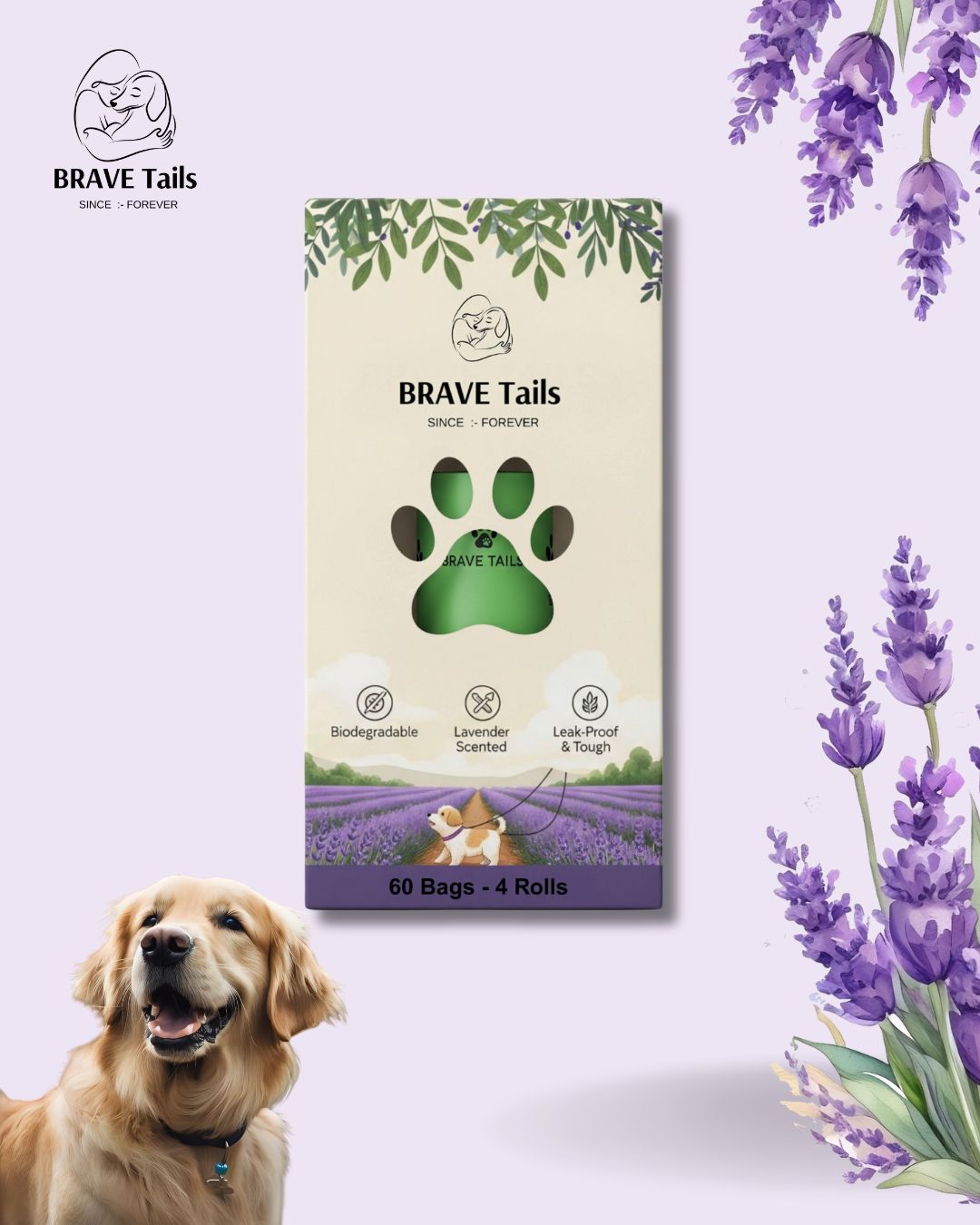 COMPOSTABLE POOP BAG LAVENDER SCENT